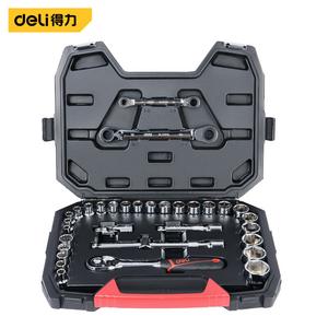 Deli, 33 шт., серия 12,5 мм, набор быстрых ключей с трещоткой, набор инструментов для ремонта автомобилей, ящик для инструментов DQ01033