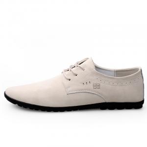Mulinsen Низкие повседневные кеды унисекс бежевые, цвет Beige[Leather Shoe Size : Size 40 in This Model = Sports Shoe Size 41]