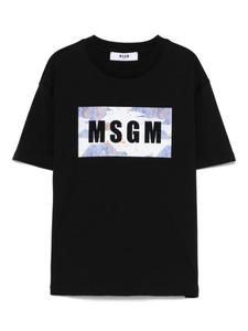 MSGM Kids футболка с логотипом, черный