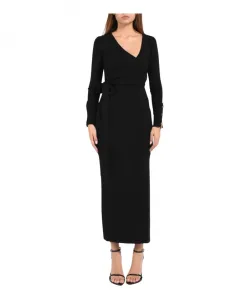 Длинное платье с боковым разрезом Akep, черный