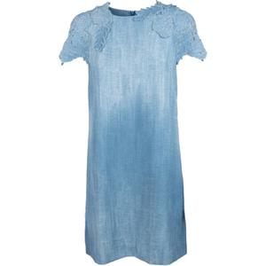 Джинсовое принт миди платье ERMANNO SCERVINO, синий