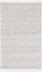 Ковер SAFAVIEH, 92 x 153 см, Marbella Collection, Ivory & Black, ручной работы, бохо узор, бахрома, шерсть, идеально для прихожей, гостиной, спальни (MRB206Z)