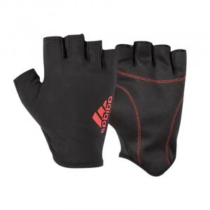 Фитнес-перчатки Защитные Износостойкие Антискользящие Черные Красные Полиамид Взрослые Спортсмены Средний Возраст Adidas, 1252 Черный Серый [Спортивная Посадка/Устойчивость к скатыванию]