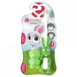 Детская зубная щетка SETABLU Модель Кролик с мягкой щетиной и чехлом