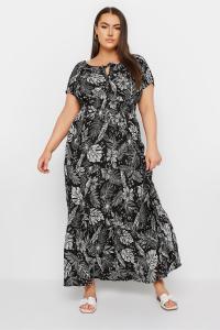 Платье макси в стиле бохо с вырезом бардо Yours, черный