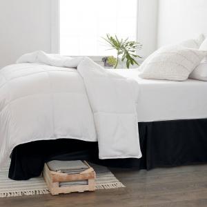 Urban Loft's CalKing Size Плиссированная юбка-коробка с пружинным чехлом Essential Home Bedding, черный