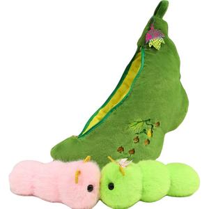 MERCONSER Cute Story Inside The Green Bean Dolls Plush Doll 28cm/38cm Height