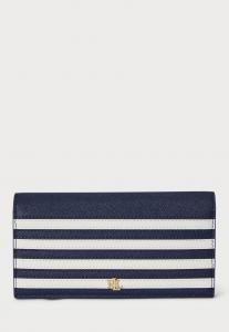 Кошелек Lauren Ralph Lauren CROSSHATCH LEATHER SLIM WALLET, Refined Navy/Soft White/Dark Blue
