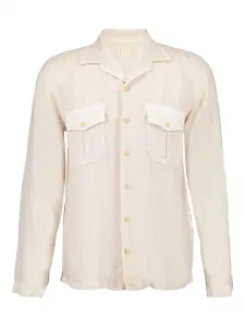 Рубашка с длинными рукавами и карманом 120% Lino, нейтральный