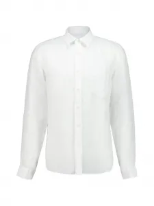 Рубашка прямого кроя с длинными рукавами 120% Lino, белый
