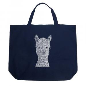 Большая сумка-тоут Word Art - Альпака LA Pop Art, темно-синий