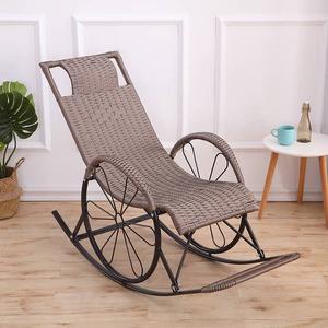 Fantasy Кресло-качалка для взрослых, реклайнер, серебристо-серое с двойными колесами