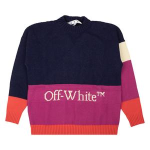 Off-White Пуловер из мультиблоков, цвет Синий