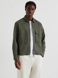 Органическая хлопковая рубашка с длинным рукавом на молнии Farah