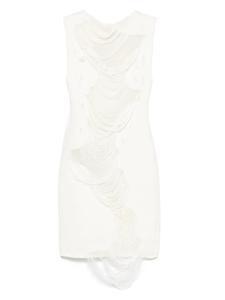 Мини платье с эффектом потертости MM6 Maison Margiela, белый
