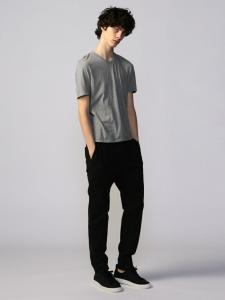 Роскошная трикотажная футболка с V-образным вырезом MELJ3248