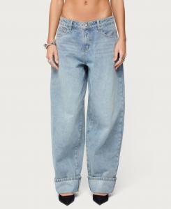 Женские джинсы Kella с низкой посадкой и свободным кроем Edikted, Blue-vintage-washed