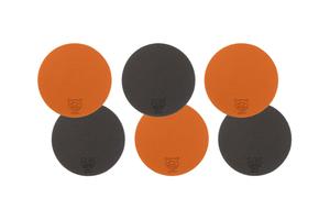 Подставки под стаканы - набор из 6 штук - из переработанной кожи оранжевого и шоколадного цвета Björn, оранжевый