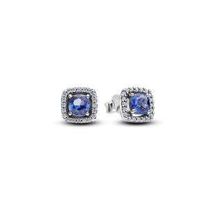 Серьги Sparkling Square Blue Halo Stud Pandora, стерлинговое серебро