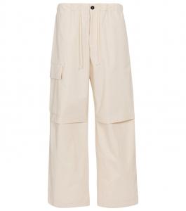 Широкие хлопковые брюки с высокой талией Jil Sander, Open Beige