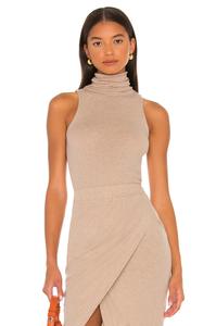 Кашемировый халтер с воротником-гольф Enza Costa, khaki