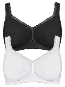 Бюстгальтер без косточек SUSA 2er Pack Baumwoll BH ohne Bügel Organic Cotton, черный