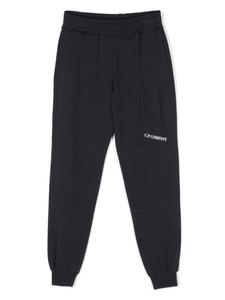 C.P. Company Kids брюки из джерси с логотипом, синий