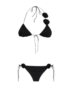 Черный металлизированный купальник-бикини Oseree, черный