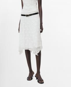 Женская кружевная юбка миди MANGO, White