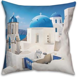 Creative Products Декоративная подушка Santorini Buildings с мягким чехлом синего цвета Santorini Buildings 1