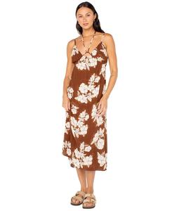 Женское миди-платье Sunshine Crush с V-образным вырезом Roxy, Tiramisu