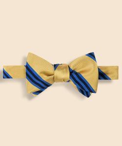 Шелковый галстук-бабочка BB#1 в полоску, изготовлен в США.