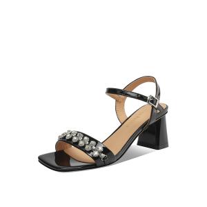 Rosa Bianca Сандалии с одной лямкой женские - черные (подкладка из овчины), цвет Black (Sheepskin Lining)