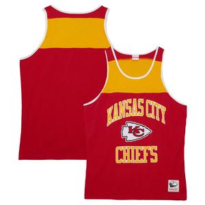 Мужская майка Mitchell & Ness красного/золотого цвета Kansas City Chiefs Heritage с цветными блоками