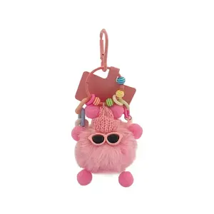 Креативная милая разноцветная подвеска в виде эльфа, плюшевая, высота 8 см Beerus, розовый