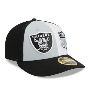Мужская бейсболка New Era Grey/Black Las Vegas Raiders 2023 Sideline Low Profile 59FIFTY