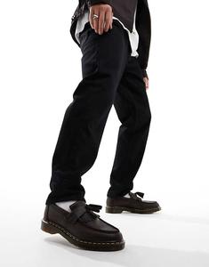 Доктор Темно-коричневые лоферы Martens Adrian Crazy Horse с кисточками