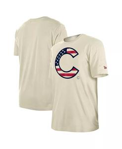 Мужская кремовая футболка с принтом флага Chicago Cubs 4th of July New Era