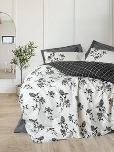 Комплект постельного белья Renforcé "Ohia" в цвете белый/антрацит Colourful Cotton, 240x220 см