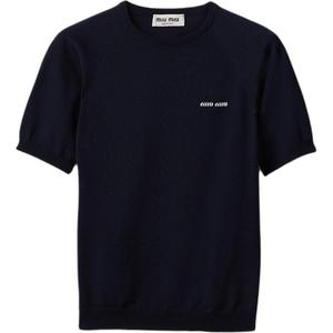 Шерстяной свитер-водолазка bleu MIU MIU, синий