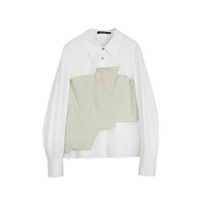 ELLE Рубашка Women's Light Khaki Lapel Moderate