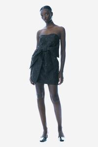 Жаккардовое платье с бантом спереди H&M, черный