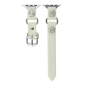 CHENSONG Часы Strap Apple Compatibility Metal 49mm, Ecru Camellia