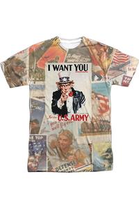 Футболка US ARMY Vintage Collage с коротким рукавом для взрослых из полиэстера Gildan, белый