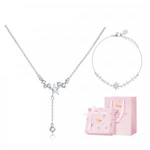 Браслет «Принцесса» для женщин Disney, star dream серебро sparkle bracelet+necklace