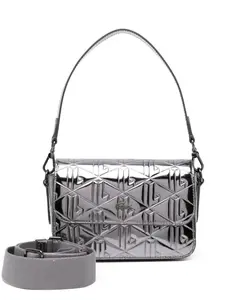 Сумка через плечо с вышитым логотипом Lacoste, серебристый