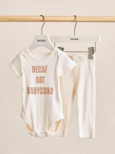 Комплект боди и леггинсов Baby Lael Slogan для мальчиков Reiss, Ivory