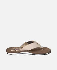 Шлепанцы из льна Tommy Hilfiger, светло-коричневый