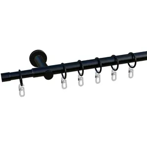 Моя домашняя карнизная штанга Kappe 1-рядная, регулируемая, длина 130 см-240 см - комплект My Home, черный
