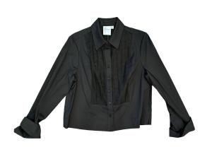 Женская укороченная смокинг-рубашка в черном цвете Finley